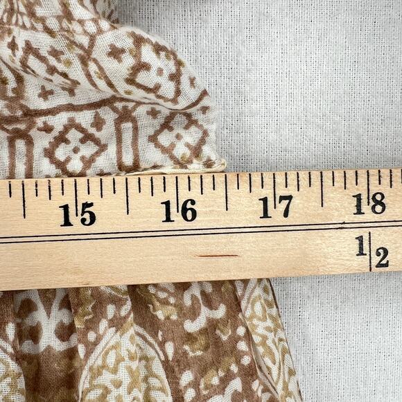 DAUGHTERS OF INDIA Jasmine Midi Dress Women Small White Brown Block Print Cotton - Picture 14 of 16